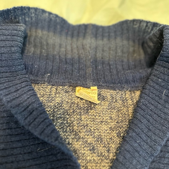 Vintage Alafoos Small Blue Icelandic Wool Button Closure Pocketed Cardigan Vest. - Picture 7 of 16